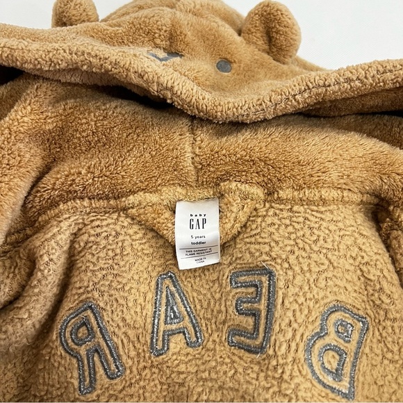 Baby Gap Brannan Bear Robe Size 5 Years Brown Hooded Fleece Sherpa Kids - Picture 3 of 6